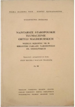 Najstarsze staropolskie tlumaczenie ortyli magdeburskiej