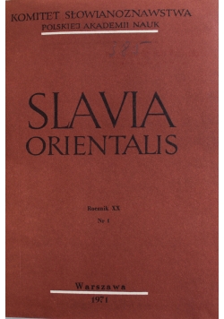 Slavia orientalis Rocznik XX 4 numery