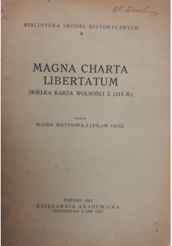 Magna Charta Libertatum 1947 r.