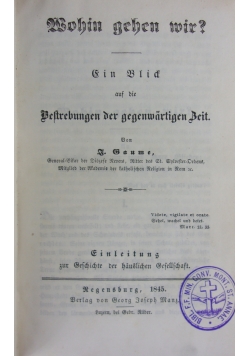 Beltrebungen der gegenwartingen Beit, 1845 r.