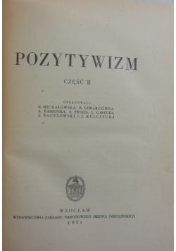 Pozytywizm część II
