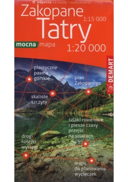 Tatry Zakopane Mapa turystyczna 1:20 000