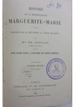 Histoire De La Bienheureuse Marguerite-Marie,1908 r.