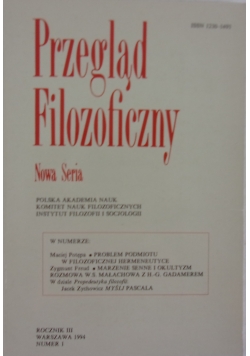 Przegląd filozoficzny, rocznik III, NR. 1