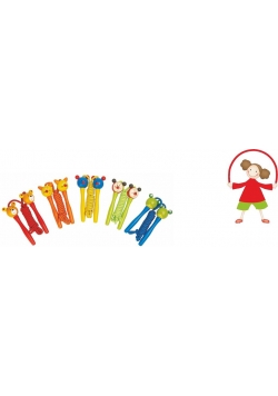 Skakanka z drewnianymi uchwytami, różne kolory