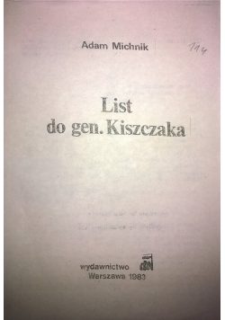 List do gen. Kiszczaka