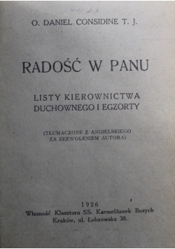 Radość w Panu 1926 r.