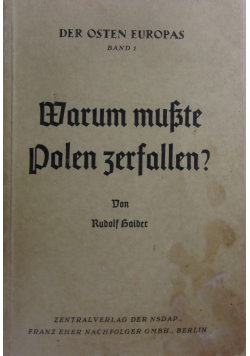 Warum musste Dolen zerfallen ? ,1940r.