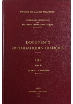 Documents Diplomatiques Francais 1959 Tome II