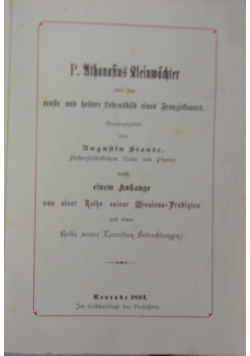 P. Athanastius Kleinwachter, 1893 r.