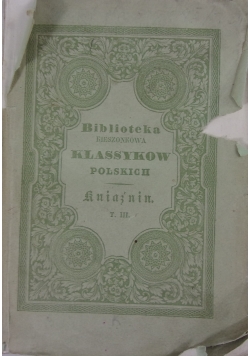 Biblioteka kieszonkowa klassyków Polskich, 1837r.
