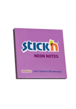 Notes samoprzylepny fioletowy neon 76x76mm