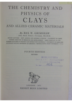 The chemistry and physics of clays