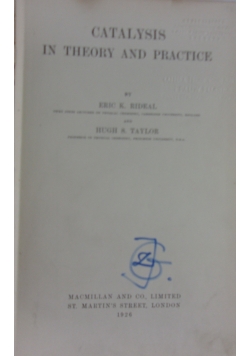Catalysis in theory and practice, 1926 r