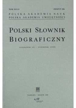 Polski Słownik Biograficzny zeszyt 186