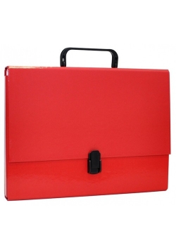 Teczka-pudełko Office Products PP A4 5cm, z rączką i zamkiem, czerwona