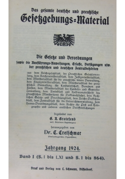 Das gesamte deutsche und preußische Gefekgebungs-Material, 1924 r.
