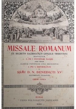 Missale Romatum, ok 1914 r.