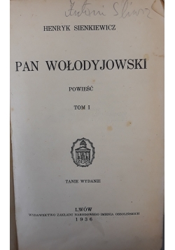 Pan Wołodyjowski, 3 tomy, 1936 r.