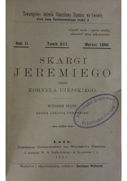 Skargi Jeremiego, 1890r.