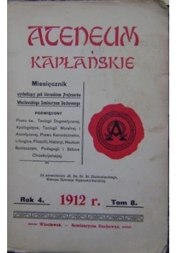 Ateneum Kapłańskie, 1912r.