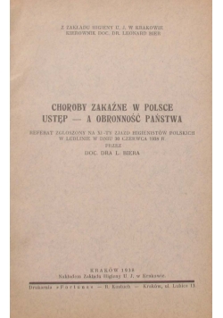 Choroby zakaźne w Polsce  Ustęp a obronność państwa,1938r