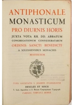 Antiphonale Monasticum, 1934 r.
