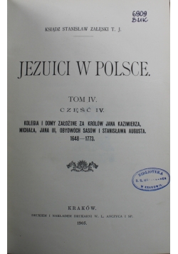 Jezuici w Polsce tom IV cz 4 1905 r.