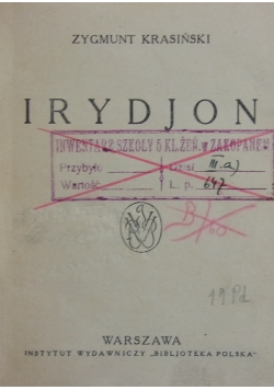 Irydjon, 1923 r.