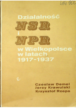 Działalność NSR i NPR w Wielkopolsce w latach 1917 - 1937