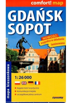 Comfort!map Gdańsk,Sopot 1:26 000 plan, midi 2018
