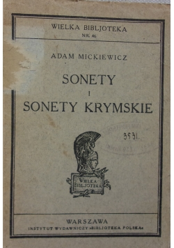 Sonety i sonety krymskie, 1922 r.