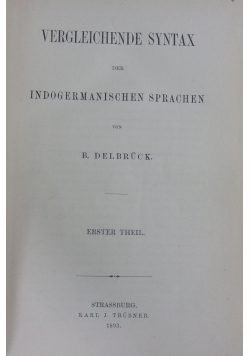 Vergleichnde sytax, 1893r.
