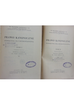 Prawo kanoniczne Tom I i II, 1932 i 1933 r.