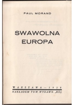 Swawolna Europa  ,1928r.