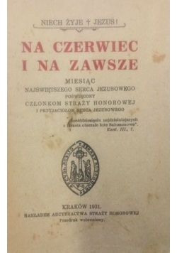 Na czerwiec i na zawsze, 1931 r.
