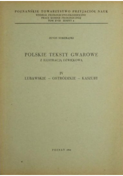Polskie teksty gwarowe z ilustracją dźwiękową IV