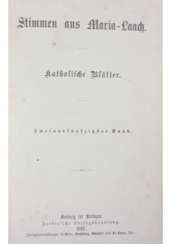 Stimmen aus Maria Laach, 1897r.