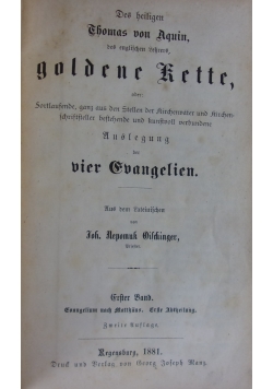Des heiligen Thomas von Aquin des englischen lehrers, goldene Kette. 1,2,3 Band.