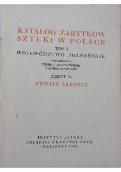 Katalog zabytków sztuki w Polsce. Powiat  średzki, tom V, zeszyt 24