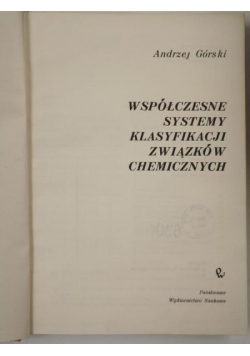 Współczesne systemy klasyfikacji związków chemicznych