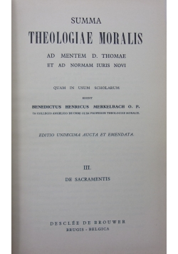 Summa Theologiae Moralis III
