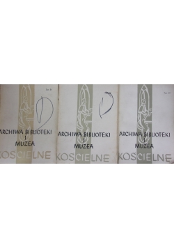 Archiwa biblioteki i muzea kościelne, zestaw 3 książek
