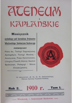 Ateneum kapłańskie, 1910r.