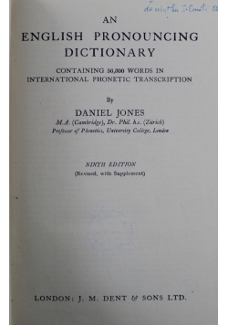 An English Pronouncing Dictionary 1948 r.