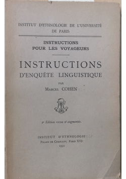 Instructions d'enquete linguistique, 1950 r.