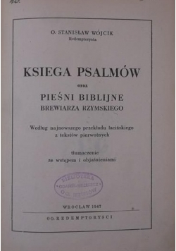 Księga Psalmów ,1947r.