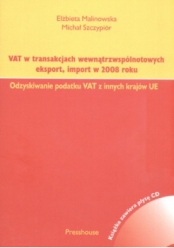 Vat w transakcjach wewnątrzwspólnotowych eksport import w 2008 roku