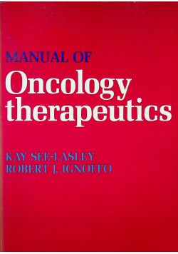 Manual of oncology therapeutics