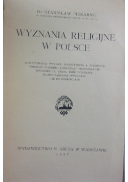 Wyznania religijne w Polsce, 1927 r.